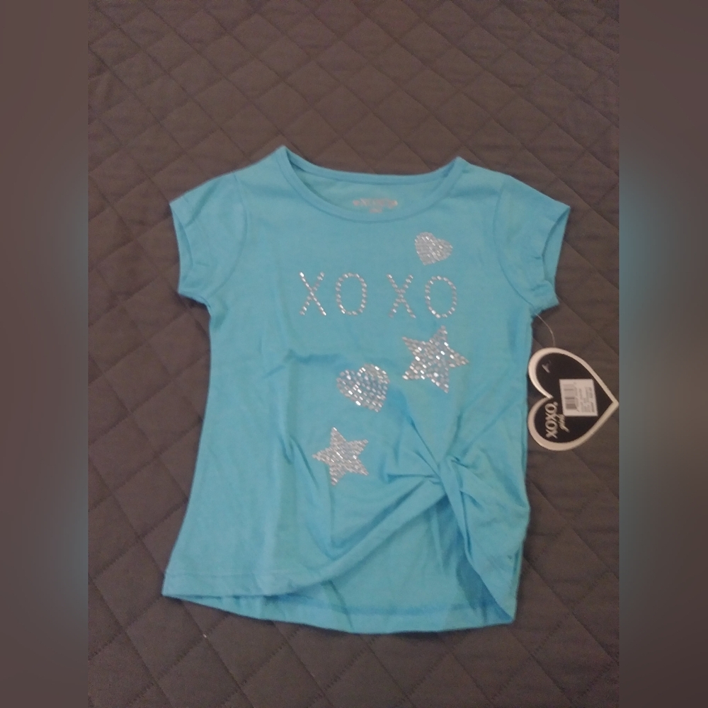 XOXO Kids Blue T-Shirt with Silver Accents